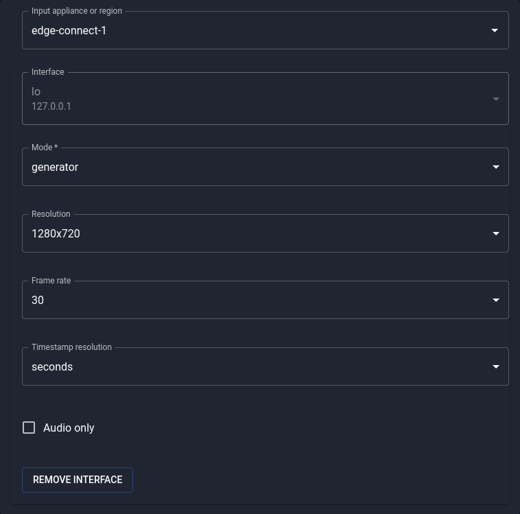 Generator Input appliance section