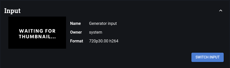 Generator Input selected under Input section