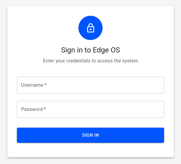 Edge OS login